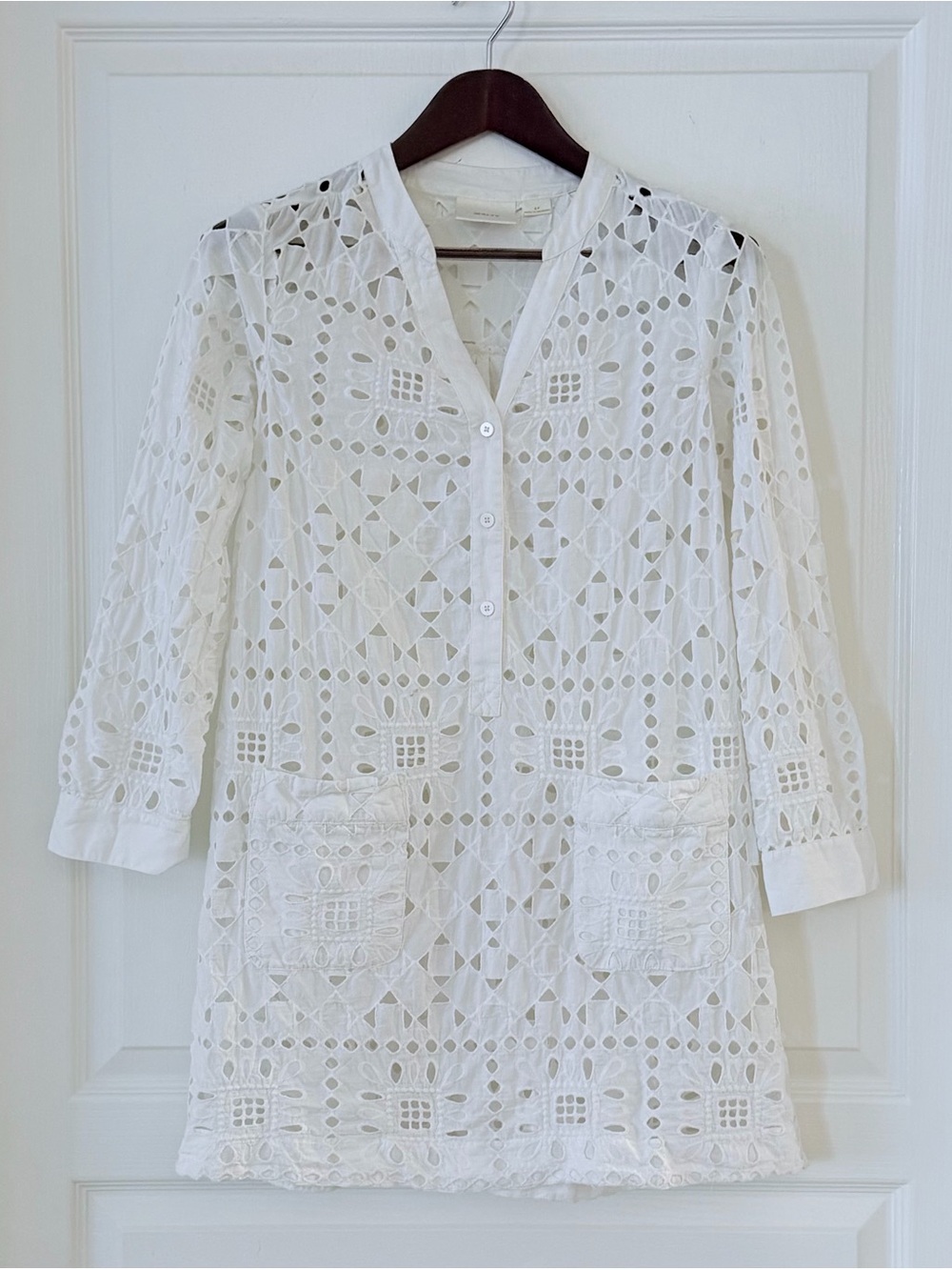 Maeve White Eyelet Lace Cover-Up Tunic